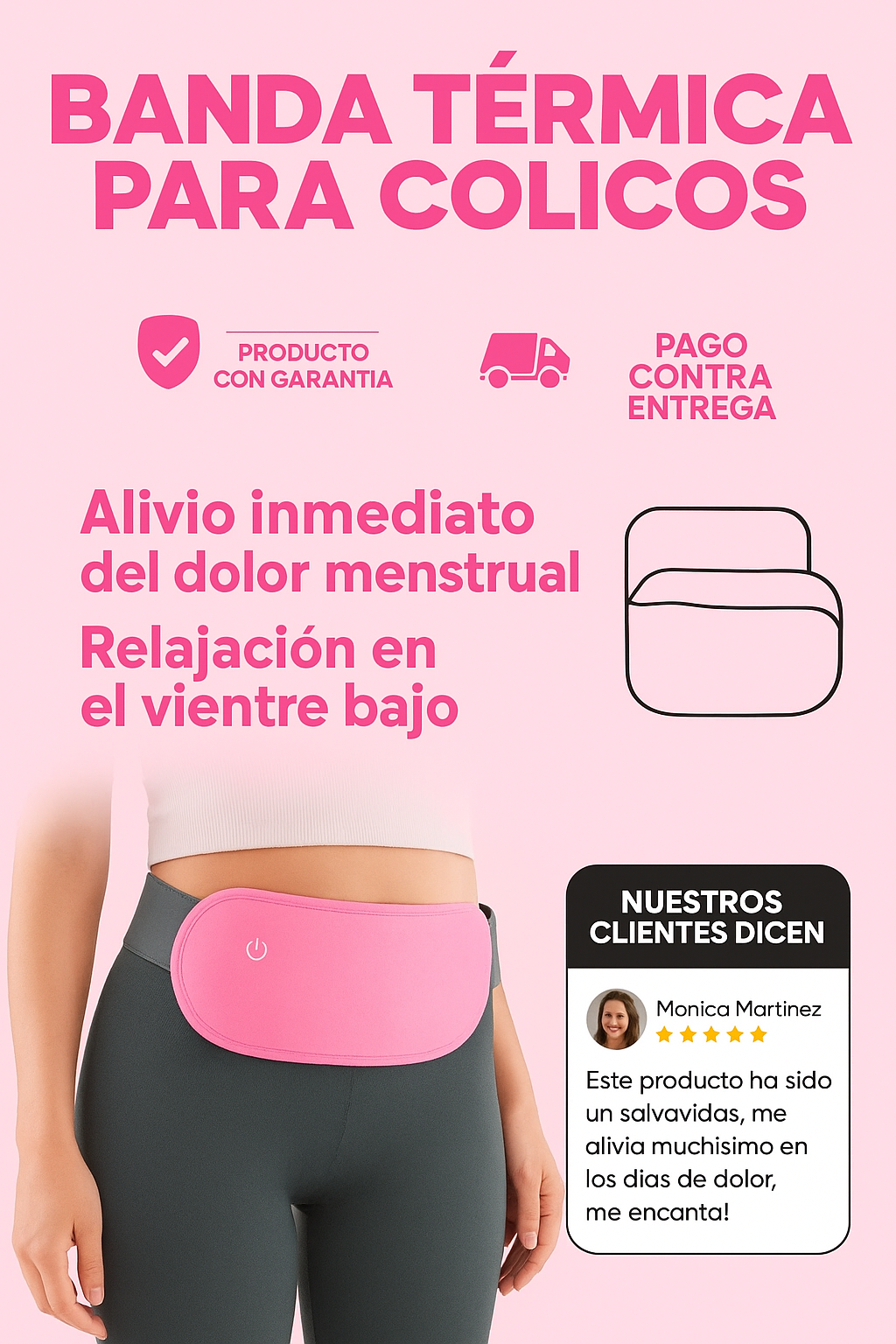 BYE CÓLICOS | Banda Térmica Recargable para Dolor Menstrual